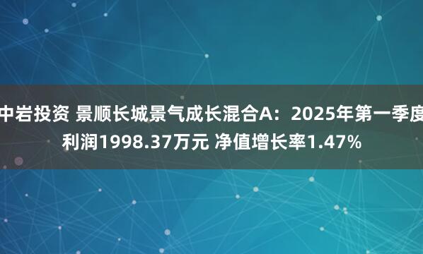 中岩投资 景顺长城景气成长混合A：2025年第一季度利润1998.37万元 净值增长率1.47%